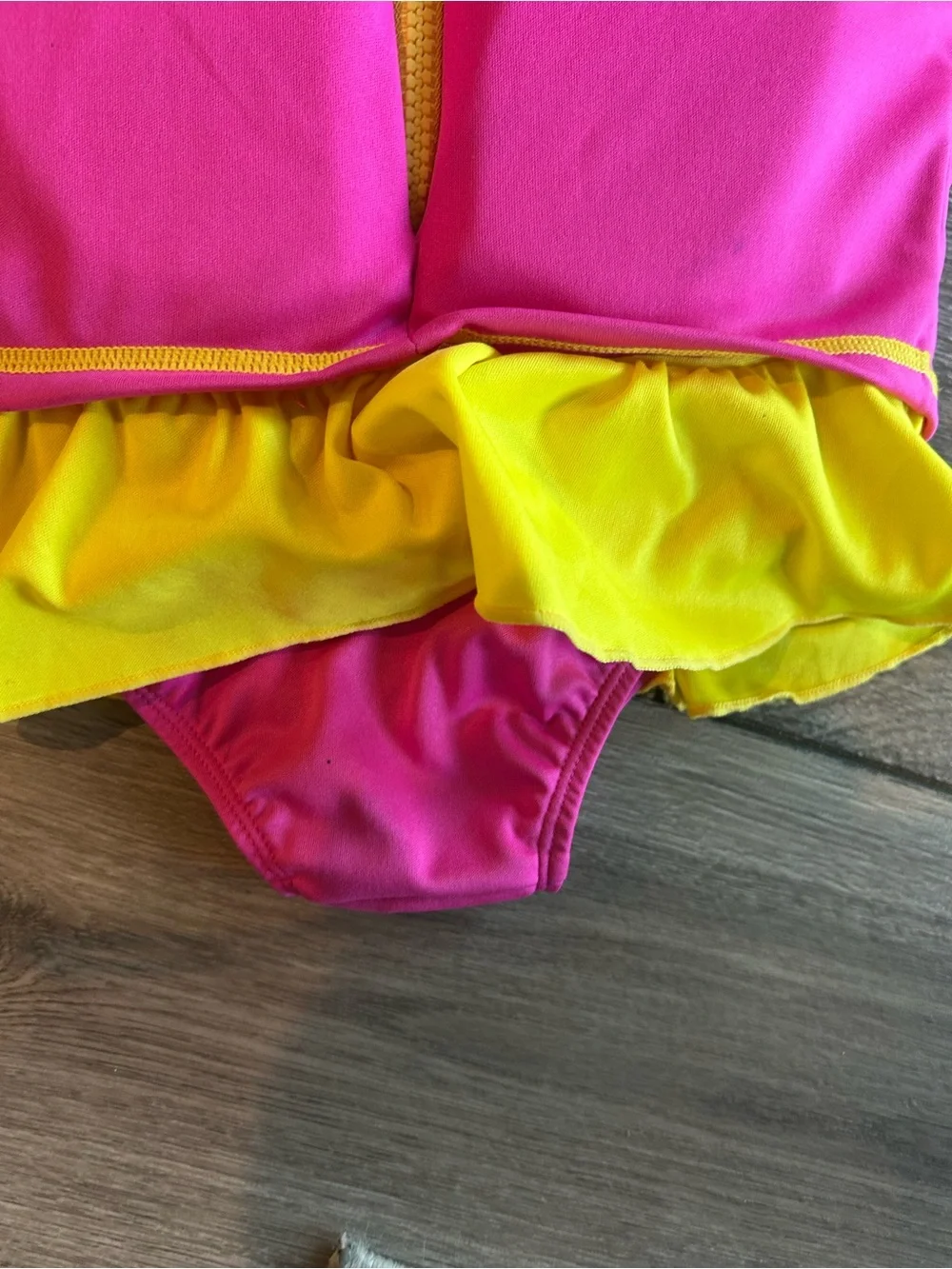 Girls Speedo UV Flotation Suit S/M Pibk Yellow Lifejacket Swimsuit